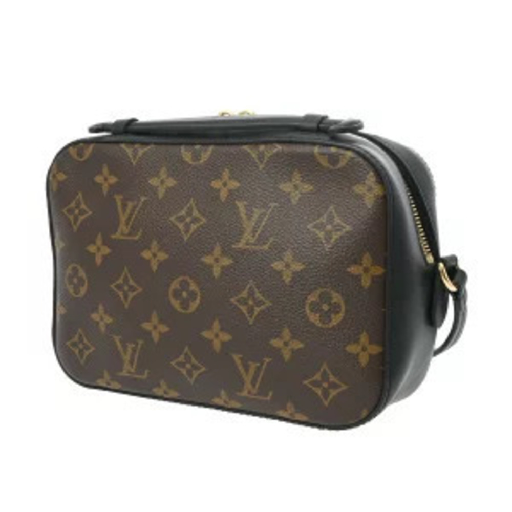 Louis Vuitton Black Noir Canvas Shoulder Monogram Saintonge Bag Brown